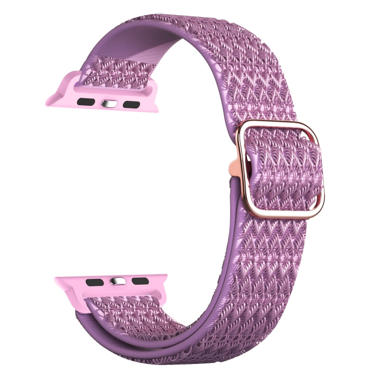 Adjustable Rhombic Texture Elastic Replacement Strap Watchband For Apple Watch Series, 7 41mm / 6 & SE & 5 & 4 40mm / 3 & 2 & 1 38mm, 7 45mm / 6 & SE & 5 & 4 44mm / 3 & 2 & 1 42mm
