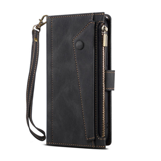 Horizontal flip design showing magnetic closure and protective frosted leather exterior