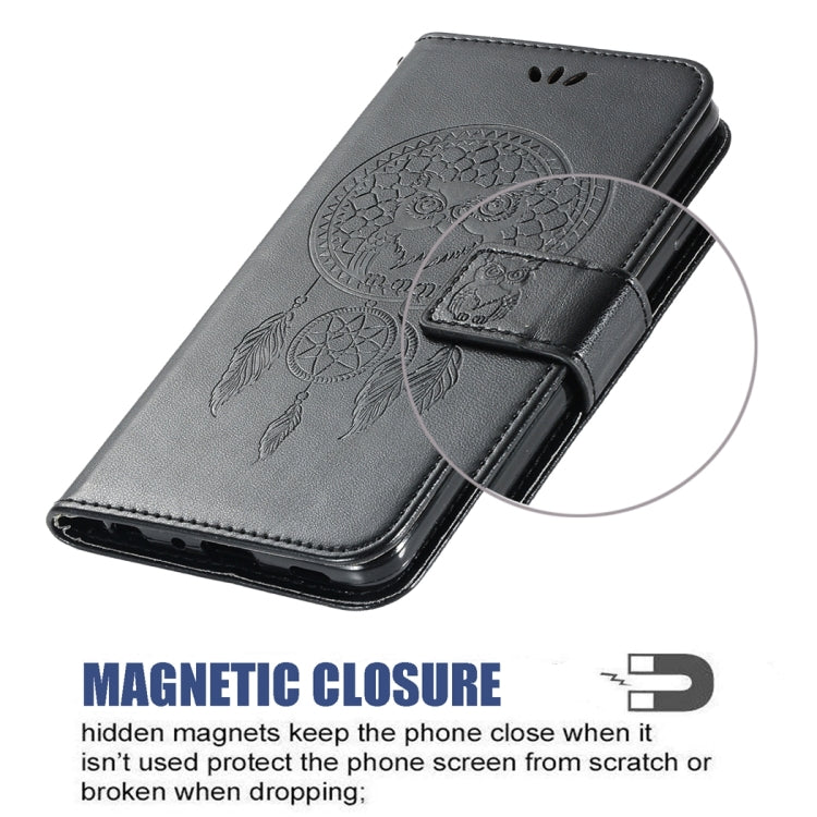 Wind Chime Owl Embossing Pattern Horizontal Flip Leather Case with Holder & Card Slots & Wallet