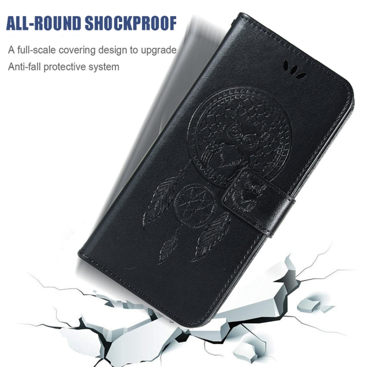 Wind Chime Owl Embossing Pattern Horizontal Flip Leather Case with Holder & Card Slots & Wallet