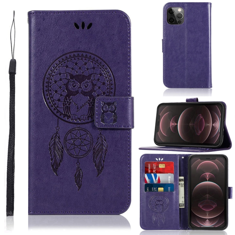 Wind Chime Owl Embossing Pattern Horizontal Flip Leather Case with Holder & Card Slots & Wallet