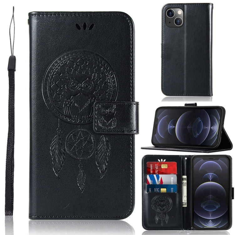 Wind Chime Owl Embossing Pattern Horizontal Flip Leather Case with Holder & Card Slots & Wallet