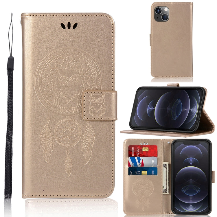 Wind Chime Owl Embossing Pattern Horizontal Flip Leather Case with Holder & Card Slots & Wallet