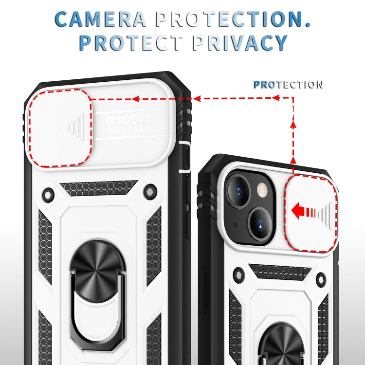 Sliding Camera Cover Design TPU + PC Protective Case with 360 Degree Rotating Holder & Card Slot