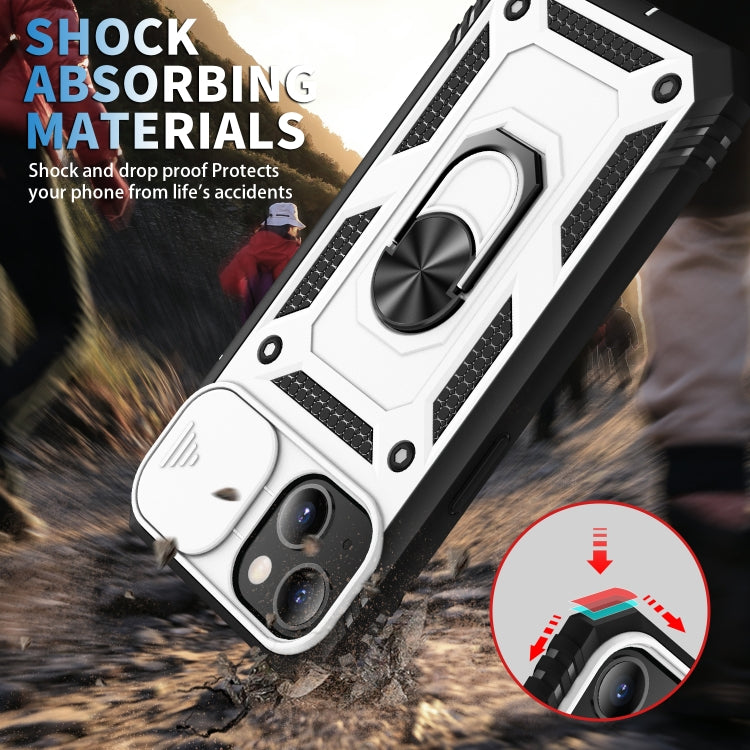 Sliding Camera Cover Design TPU + PC Protective Case with 360 Degree Rotating Holder & Card Slot