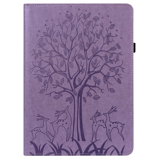 PU leather tablet case featuring forest wildlife design, front view with holder function