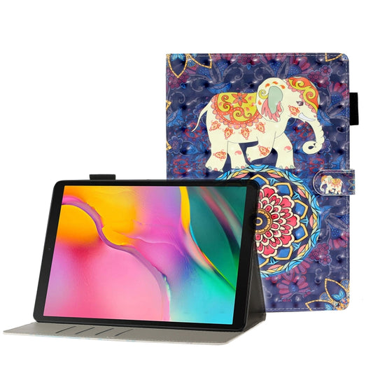 3D embossed leather flip case for Galaxy Tab S5e 10.5 with card slots and wallet holder