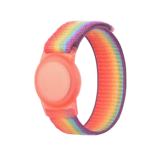 Anti-scratch shockproof nylon AirTag protective case with TPU cover and wristband strap