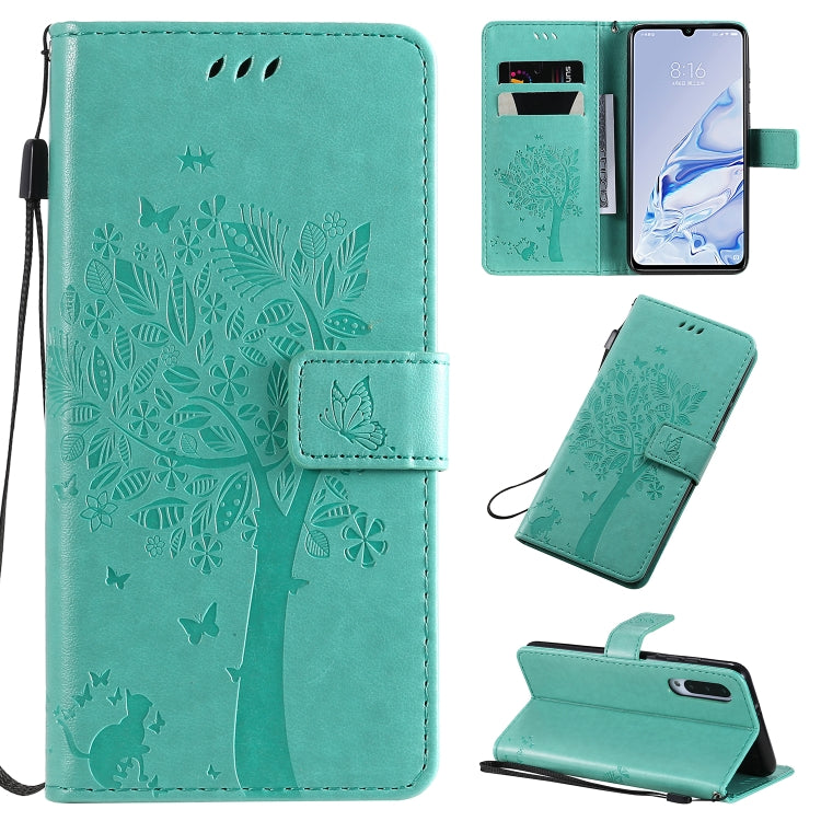 Tree & Cat Pattern Pressed Printing Horizontal Flip PU Leather Case with Holder & Card Slots & Wallet & Lanyard, For Xiaomi Mi 9 Pro, For Nokia 7.2