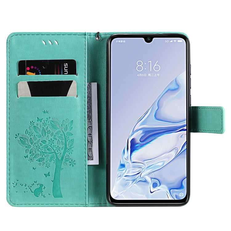 Tree & Cat Pattern Pressed Printing Horizontal Flip PU Leather Case with Holder & Card Slots & Wallet & Lanyard, For Xiaomi Mi 9 Pro, For Nokia 7.2