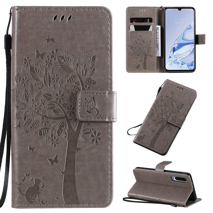 Tree & Cat Pattern Pressed Printing Horizontal Flip PU Leather Case with Holder & Card Slots & Wallet & Lanyard, For Xiaomi Mi 9 Pro, For Nokia 7.2