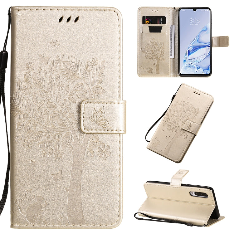 Tree & Cat Pattern Pressed Printing Horizontal Flip PU Leather Case with Holder & Card Slots & Wallet & Lanyard, For Xiaomi Mi 9 Pro, For Nokia 7.2