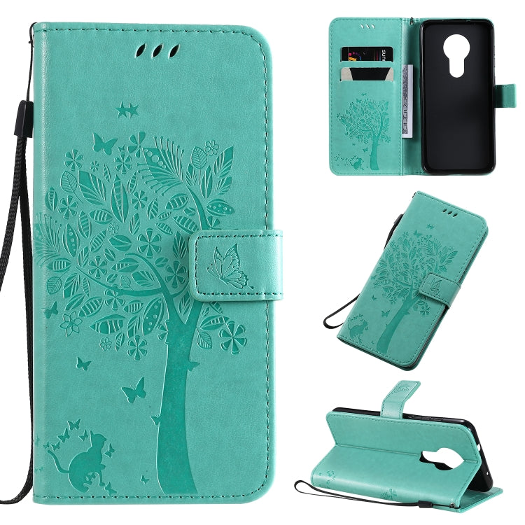Tree & Cat Pattern Pressed Printing Horizontal Flip PU Leather Case with Holder & Card Slots & Wallet & Lanyard, For Xiaomi Mi 9 Pro, For Nokia 7.2