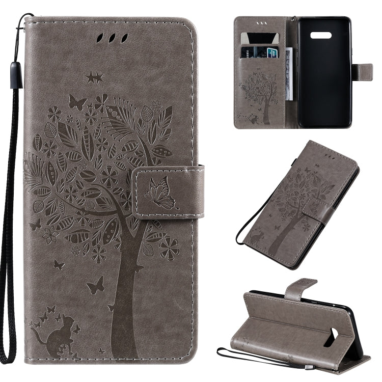 Tree & Cat Pattern Pressed Printing Horizontal Flip PU Leather Case with Holder & Card Slots & Wallet & Lanyard, For LG G8X, For Xiaomi Redmi 8A