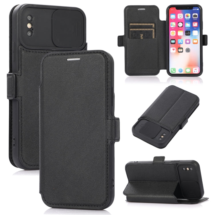 Push Window Double Buckle PU + Silicone Horizontal Flip Leather Case with Holder & Card Slot