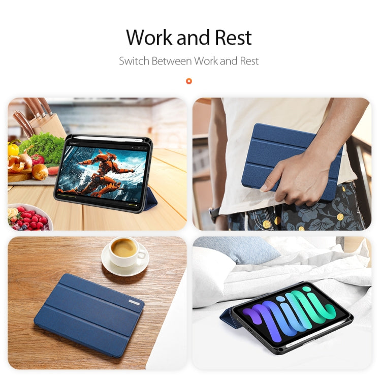 DUX DUCIS Domo Series Horizontal Flip Magnetic TPU + PU Leather Case with Three-folding Holder & Pen Slot, For iPad mini 7 / mini 6