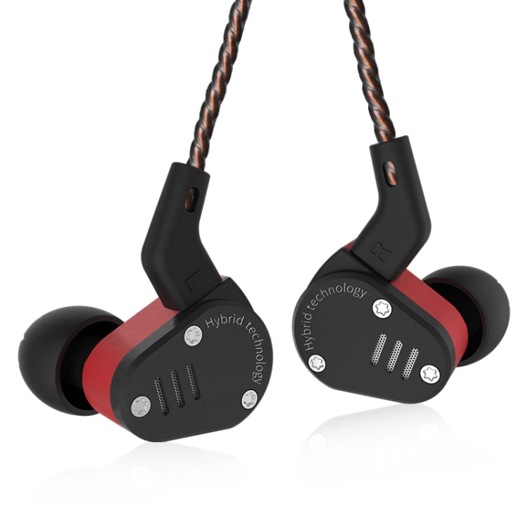 KZ ZSA Ring Iron Hybrid Drive Sport In-ear Wired Earphone,, ZSA Standard Version(Black Red), ZSA Standard Version(Grey)