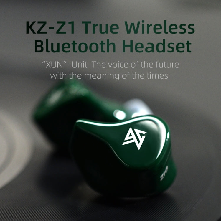 KZ Z1 1DD Dynamic True Wireless Bluetooth 5.0 Sports In-ear Earphone, Z1(Black), Z1(Green)