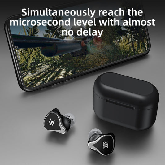 Close-up of KZ Z3 earbud charging case with LED indicator and compact storage design