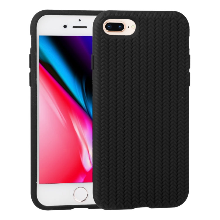 Herringbone Texture Silicone Protective Case, For iPhone 8 Plus & 7 Plus