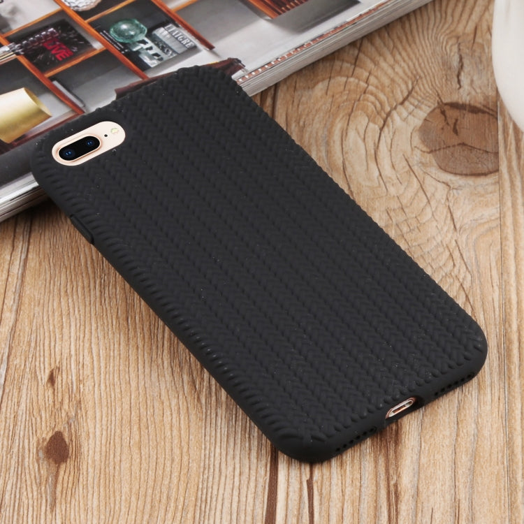 Herringbone Texture Silicone Protective Case, For iPhone 8 Plus & 7 Plus