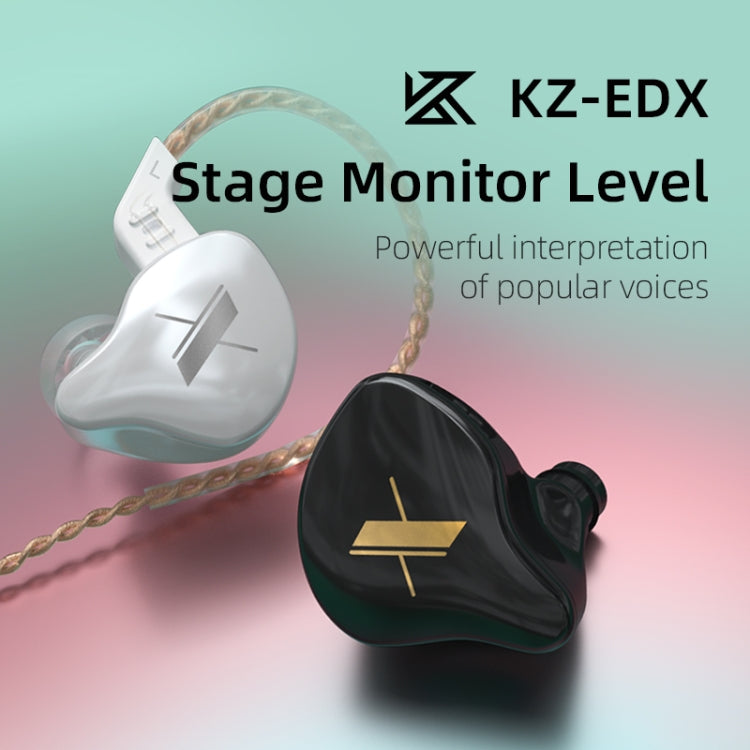 Écouteurs intra-auriculaires filaires KZ EDX Dynamic Monitor HiFi, sans micro, avec micro
