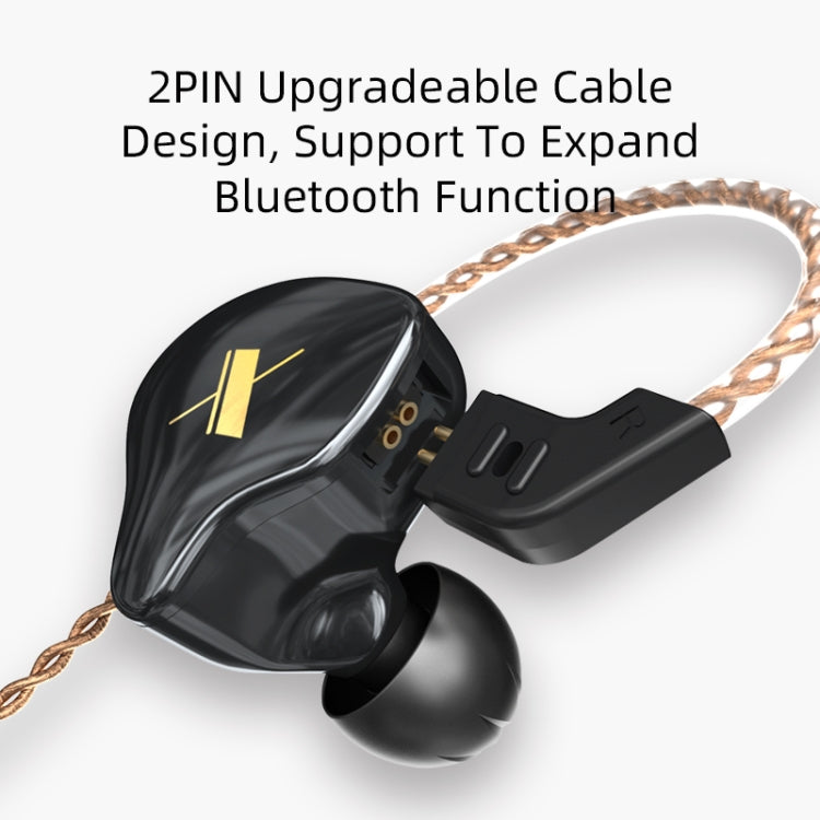 Écouteurs intra-auriculaires filaires KZ EDX Dynamic Monitor HiFi, sans micro, avec micro
