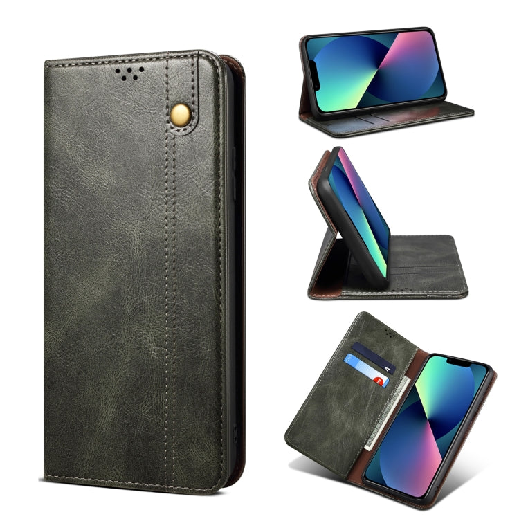 Simple Wax Crazy Horse Texture Horizontal Flip Leather Case with Card Slots & Wallet