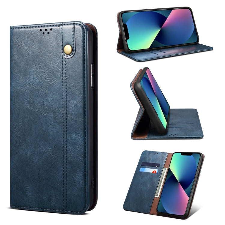 Simple Wax Crazy Horse Texture Horizontal Flip Leather Case with Card Slots & Wallet