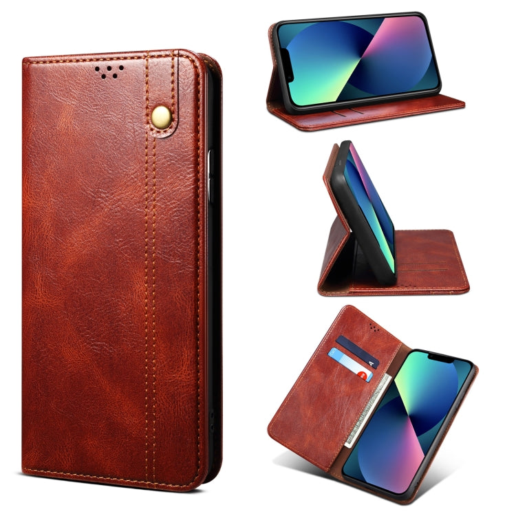 Simple Wax Crazy Horse Texture Horizontal Flip Leather Case with Card Slots & Wallet