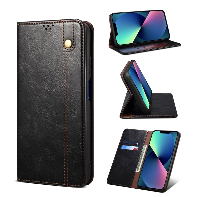 Simple Wax Crazy Horse Texture Horizontal Flip Leather Case with Card Slots & Wallet