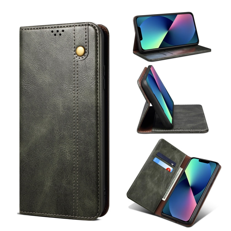 Simple Wax Crazy Horse Texture Horizontal Flip Leather Case with Card Slots & Wallet