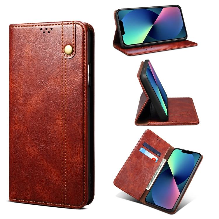 Simple Wax Crazy Horse Texture Horizontal Flip Leather Case with Card Slots & Wallet