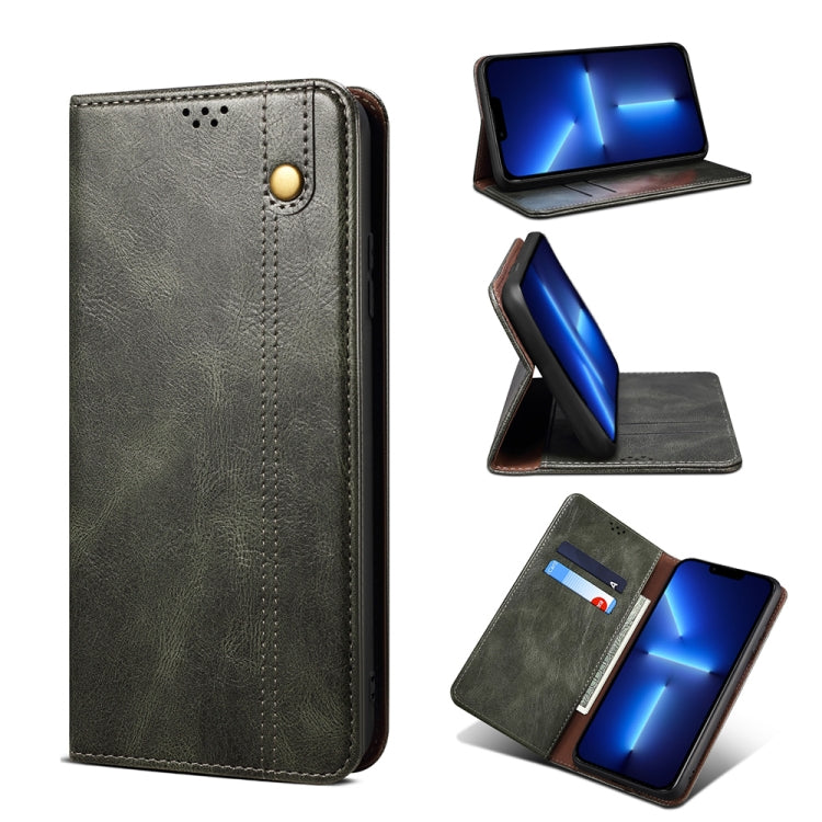 Simple Wax Crazy Horse Texture Horizontal Flip Leather Case with Card Slots & Wallet