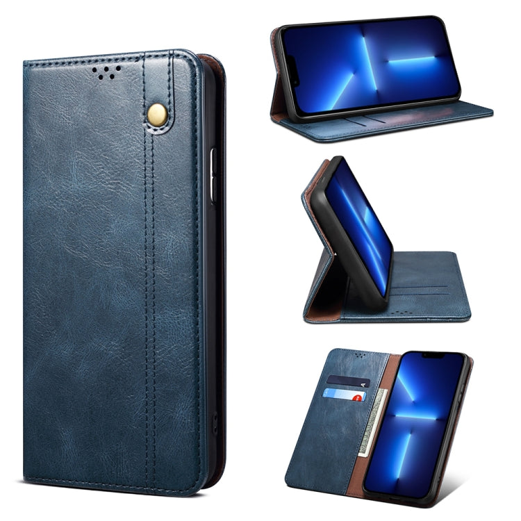Simple Wax Crazy Horse Texture Horizontal Flip Leather Case with Card Slots & Wallet