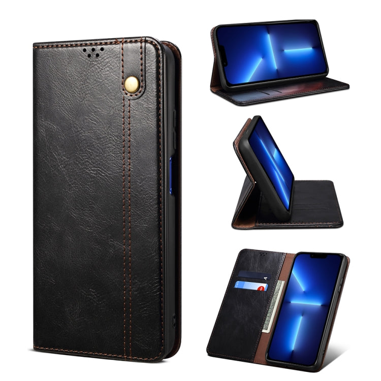 Simple Wax Crazy Horse Texture Horizontal Flip Leather Case with Card Slots & Wallet
