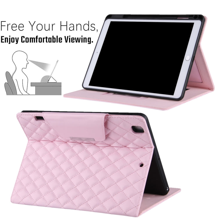 Étui à rabat horizontal en cuir à carreaux avec support, emplacements pour cartes et dragonne, pour iPad 10.2 (2021/2020/2019), iPad Pro 11 (2021/2020/2018), iPad mini 5/4, iPad 9.7 (2018/2017)