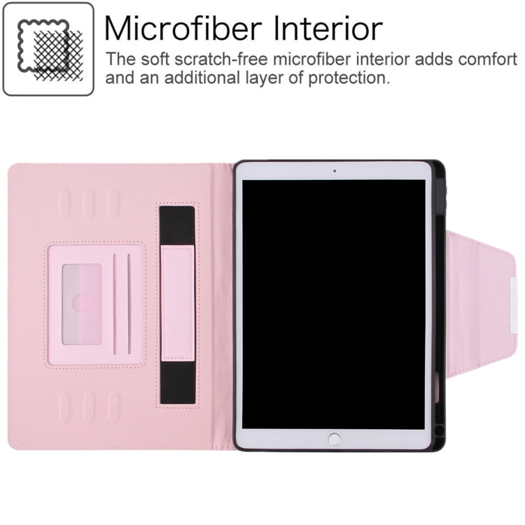 Étui à rabat horizontal en cuir à carreaux avec support, emplacements pour cartes et dragonne, pour iPad 10.2 (2021/2020/2019), iPad Pro 11 (2021/2020/2018), iPad mini 5/4, iPad 9.7 (2018/2017)