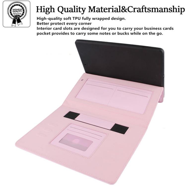 Étui à rabat horizontal en cuir à carreaux avec support, emplacements pour cartes et dragonne, pour iPad 10.2 (2021/2020/2019), iPad Pro 11 (2021/2020/2018), iPad mini 5/4, iPad 9.7 (2018/2017)