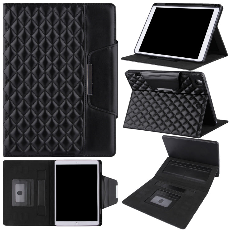 Étui à rabat horizontal en cuir à carreaux avec support, emplacements pour cartes et dragonne, pour iPad 10.2 (2021/2020/2019), iPad Pro 11 (2021/2020/2018), iPad mini 5/4, iPad 9.7 (2018/2017)