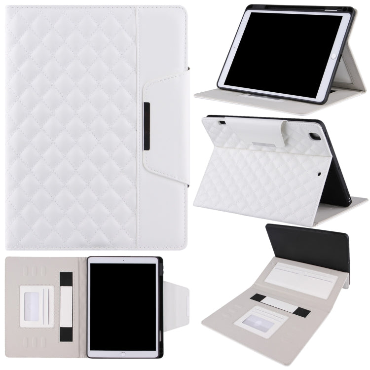 Étui à rabat horizontal en cuir à carreaux avec support, emplacements pour cartes et dragonne, pour iPad 10.2 (2021/2020/2019), iPad Pro 11 (2021/2020/2018), iPad mini 5/4, iPad 9.7 (2018/2017)