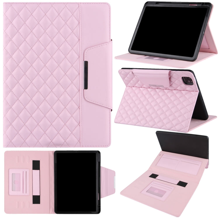Étui à rabat horizontal en cuir à carreaux avec support, emplacements pour cartes et dragonne, pour iPad 10.2 (2021/2020/2019), iPad Pro 11 (2021/2020/2018), iPad mini 5/4, iPad 9.7 (2018/2017)