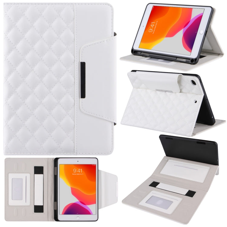 Étui à rabat horizontal en cuir à carreaux avec support, emplacements pour cartes et dragonne, pour iPad 10.2 (2021/2020/2019), iPad Pro 11 (2021/2020/2018), iPad mini 5/4, iPad 9.7 (2018/2017)