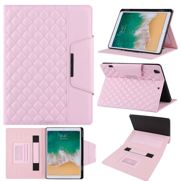 Étui à rabat horizontal en cuir à carreaux avec support, emplacements pour cartes et dragonne, pour iPad 10.2 (2021/2020/2019), iPad Pro 11 (2021/2020/2018), iPad mini 5/4, iPad 9.7 (2018/2017)