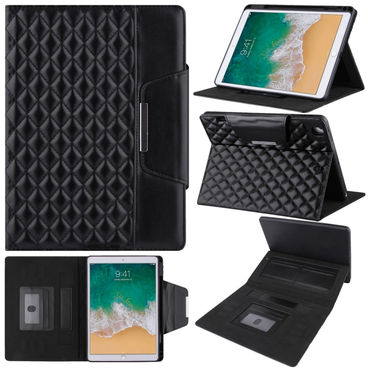 Étui à rabat horizontal en cuir à carreaux avec support, emplacements pour cartes et dragonne, pour iPad 10.2 (2021/2020/2019), iPad Pro 11 (2021/2020/2018), iPad mini 5/4, iPad 9.7 (2018/2017)