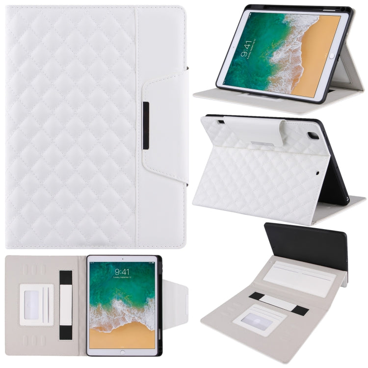 Étui à rabat horizontal en cuir à carreaux avec support, emplacements pour cartes et dragonne, pour iPad 10.2 (2021/2020/2019), iPad Pro 11 (2021/2020/2018), iPad mini 5/4, iPad 9.7 (2018/2017)