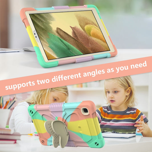 Tab A7 Lite 8.7 beige case with secure butterfly grip stand for hands-free viewing