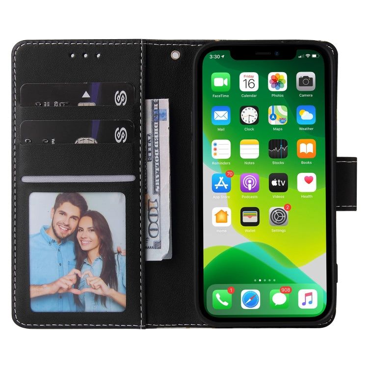 Marble Bronzing Stitching Horizontal Flip PU Leather Case with Holder & Card Slots & Wallet & Photo Frame