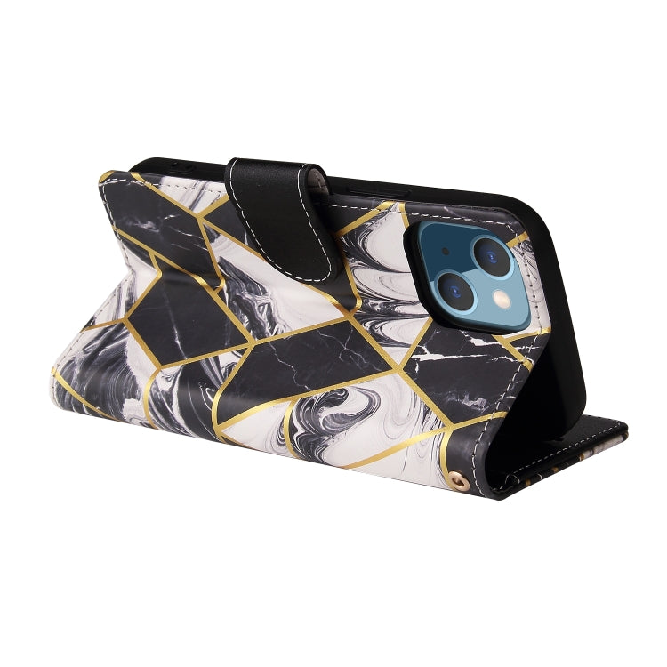 Marble Bronzing Stitching Horizontal Flip PU Leather Case with Holder & Card Slots & Wallet & Photo Frame