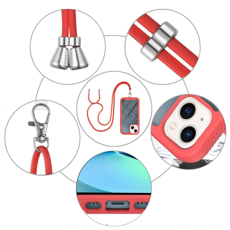 Starry Sky Solid Color Series Shockproof PC + TPU Protective Case with Neck Strap, For iPhone 13 mini, For iPhone 13, For iPhone 13 Pro, For iPhone 13 Pro Max